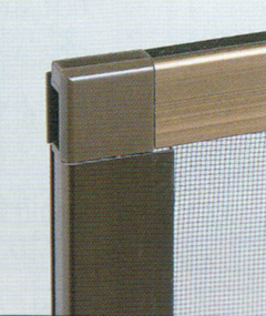 ガラスルーバー窓用網戸のコーナーピース部品（外側）